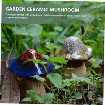 balacoo 3pcs Garden Decoration Small Terrarium Tiny Containers Plant Terrarium Plants Decor Out Door Decor Mini Containers Toadstool Mushroom Ceramics Flowerpot