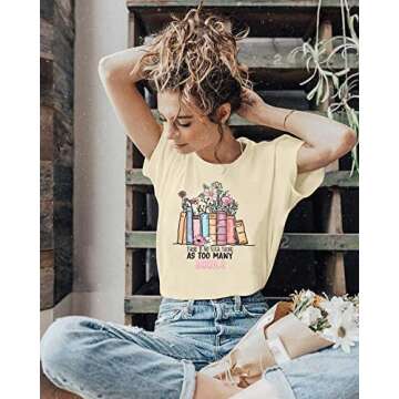 Teacher Shirts Women Wildflowers Book T Shirt Book Lover Tshirt Book Reading Shirt Teaching Life Short Sleeve Tee Tops Apricot