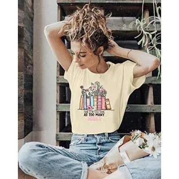 Teacher Shirts Women Wildflowers Book T Shirt Book Lover Tshirt Book Reading Shirt Teaching Life Short Sleeve Tee Tops Apricot