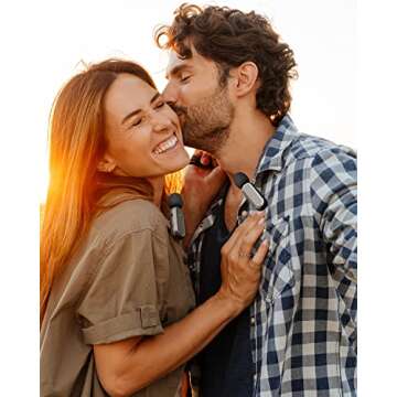 PASABIT Wireless Lavalier Microphone for iPhone iPad, Lapel Mics Plug-Play 2.4G Ultra-Low Delay Buil...