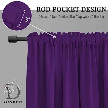 DONREN Royal Purple Blackout Curtains for Bedroom