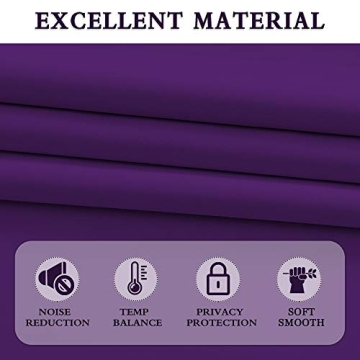 DONREN Royal Purple Blackout Curtains for Bedroom