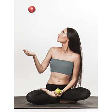 Geyoga 4 Pieces Strapless Bandeau Bra, Seamless and Stretchy Non Padded Tube Top Bra for Women(Elega...