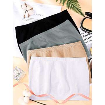 Geyoga Strapless Bandeau Bra Pack - Comfort & Style! 4 Colors