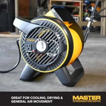 Master High-Velocity Pivoting Head Blower Fan – Utility Air Mover for Drying or Ventilating Home or Construction Site. Daisy chain compatible (MAC-310A-120)