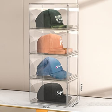 Clear Hat Organizer Box - Perfect Storage for Caps