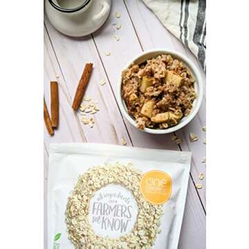 One Degree Organic Foods, Gluten Free Sprouted Rolled Oats, 2.27kg/5 lbs. {Imported from Canada}, 80 Ounces