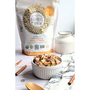 One Degree Organic Foods, Gluten Free Sprouted Rolled Oats, 2.27kg/5 lbs. {Imported from Canada}, 80 Ounces