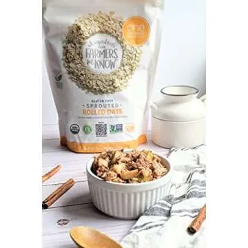 One Degree Organic Foods, Gluten Free Sprouted Rolled Oats, 2.27kg/5 lbs. {Imported from Canada}, 80 Ounces