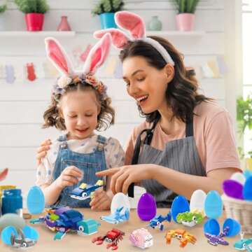 DIYDEC 20pcs Prefilled Easter Eggs Building Blocks - Marine Animal Fun!