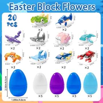 DIYDEC 20pcs Marine Animal Building Blocks for Kids