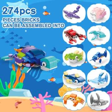 DIYDEC 20pcs Marine Animal Building Blocks for Kids