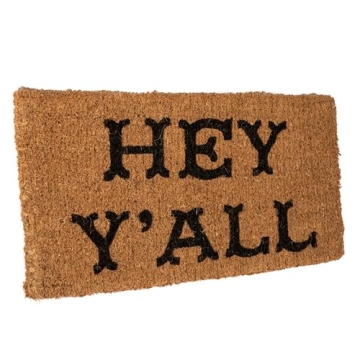 Hey Y'all Natural Coir Doormat by Creative Co-Op
