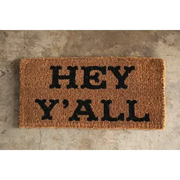 Hey Y'all Natural Coir Doormat by Creative Co-Op