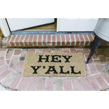 Hey Y'all Natural Coir Doormat by Creative Co-Op