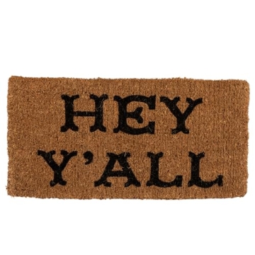 Hey Y'all Natural Coir Doormat by Creative Co-Op