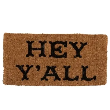 Hey Y'all Natural Coir Doormat by Creative Co-Op