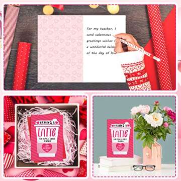 WhatSign Teacher Valentine Day Card - Valentines Day Gifts for Teachers Thanks a Latte Valentines Day Teacher Cards with Envelope Valentines Day Teacher Gifts