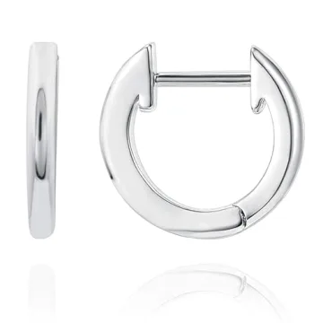 PAVOI 14K White Gold Plated Huggie Stud Earrings - Perfect for Everyday Wear!