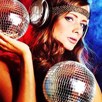 12 Inch Mirror Disco Ball Cool and Fun Silver Hanging Party Disco Ball 80's 90's Stylish Mirror Disco Ball for DJ Club Stage Bar Home Party Wedding Holiday Decoration