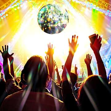 12 Inch Mirror Disco Ball Cool and Fun Silver Hanging Party Disco Ball 80's 90's Stylish Mirror Disco Ball for DJ Club Stage Bar Home Party Wedding Holiday Decoration