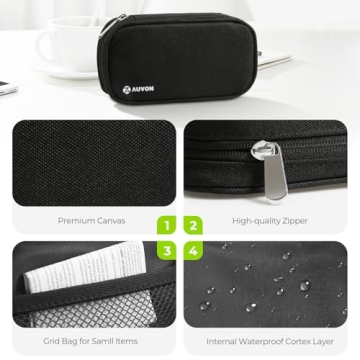 AUVON Travel Pill Organizer with Durable Zipper Closure