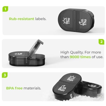 AUVON Travel Pill Organizer with Durable Zipper Closure