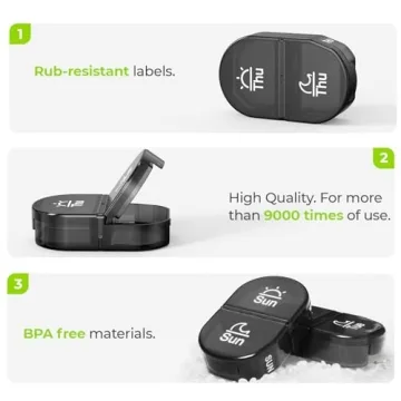 AUVON Travel Pill Organizer with Durable Zipper Closure