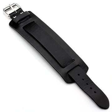 Zysta Unisex Leather Wide Cuff Bracelet - Fashionable & Durable