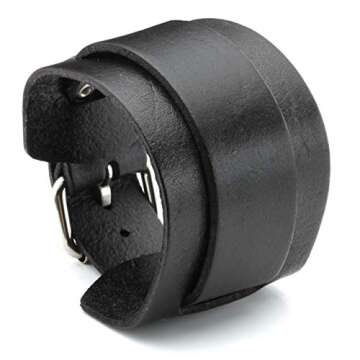 Zysta Unisex Leather Wide Cuff Bracelet - Fashionable & Durable