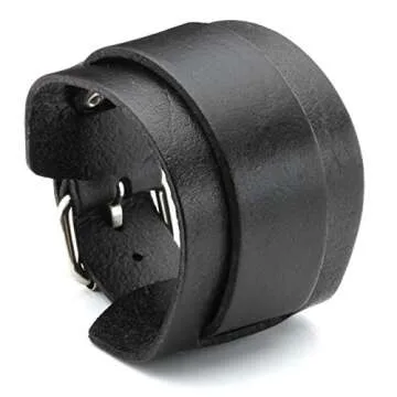 Zysta Unisex Leather Wide Cuff Bracelet - Fashionable & Durable