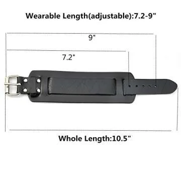 Zysta Unisex Leather Wide Cuff Bracelet - Fashionable & Durable