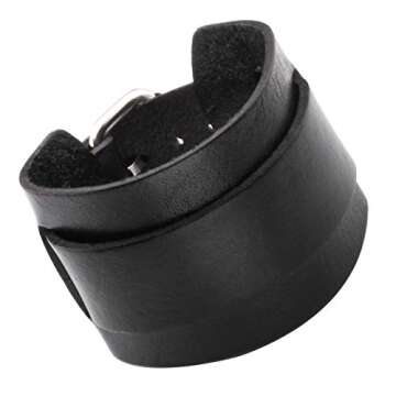 Zysta Unisex Leather Wide Cuff Bracelet - Fashionable & Durable