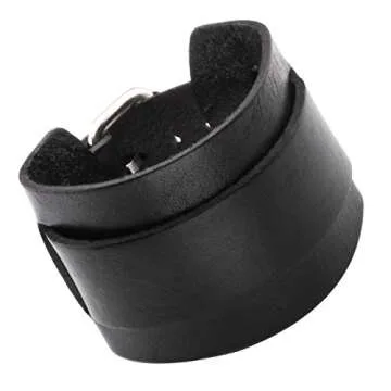 Zysta Unisex Leather Wide Cuff Bracelet - Fashionable & Durable