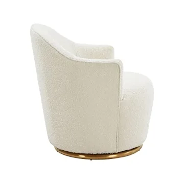 Tov Furniture Skyla Boucle White Swivel Chair - Stylish Comfort