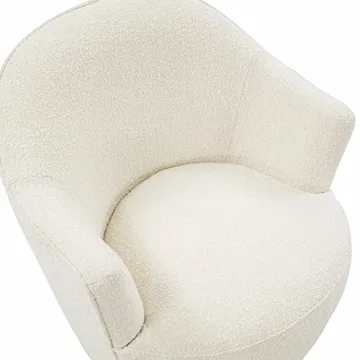 Tov Furniture Skyla Boucle White Swivel Chair - Stylish Comfort