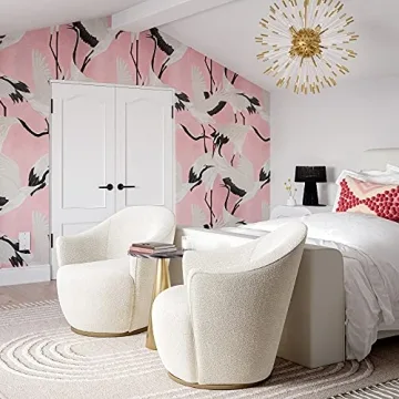 Tov Furniture Skyla Boucle White Swivel Chair - Stylish Comfort