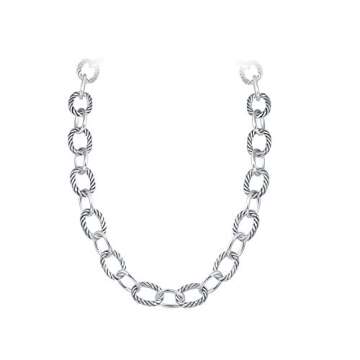 UNY JEWEL Twisted Cable Wire Link Chain Bracelet Two Tone Designer Brand Inspired Women Jewelry Valentine Christmas Gift (2 Tone)