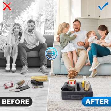 G GOOD GAIN Couch Cup Holder Pillow-Sofa Cup Holder Cozy Buddy | Bed Drink Caddy Holds Tablet, Remot...