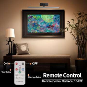 Wireless Rechargeable Picture Light with Remote Control