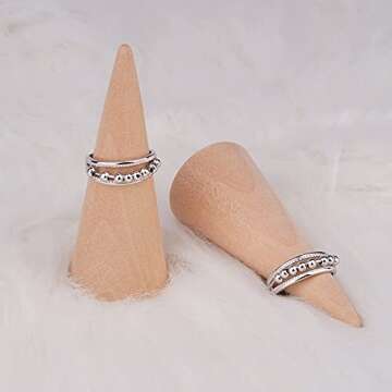 ASGIFT 925 Sterling Silver Fidget Ring for Anxiety Relief