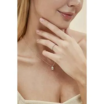 EAMTI 2mm 14K White Gold Plated Wedding Band Cubic Zirconia Full Eternity Stackable Engagement Ring Size 5.5