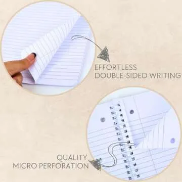 ZICOTO Aesthetic Spiral Subject Notebook Set of 3 For School or College - The Perfect 8" x 10.5" Col...