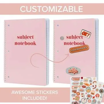 ZICOTO Aesthetic Spiral Subject Notebook Set of 3 For School or College - The Perfect 8" x 10.5" College Ruled Notebook with Premium Paper - Cute Student Supplies to Stay Organized at School