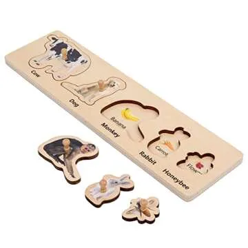 Adena Montessori Interactive Animal Puzzle Set for Toddlers