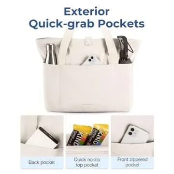 BAGSMART Tote Bag for Women, Foldable Tote Bag With Zipper Large Shoulder Bag Top Handle Handbag for Travel, Work