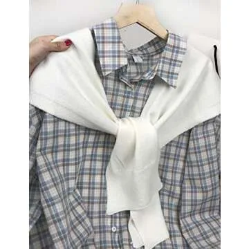 Zontroldy Women's Fashion Sweater Knitted Knotted Shawl Wraps Cape Tops Blouses (0221-White-OneSize)