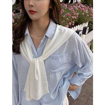 Stylish Zontroldy Women's Knitted Shawl Wrap Tops