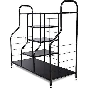 Morvat Golf Organizer Extra Large Double Metal Black Stand Perfect Way to Store & Organize Your Golfing Bags, Clubs, Balls, Gadgets, Accessories & Equipment in Shed, Basement, and Garage