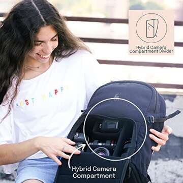 BREVITE - The Jumper - Compact Camera Backpacks for Photographers - A Minimalist & Travel-friendly Photography Backpack Compatible With Both Laptop & DSLR Accessories 18L (Triple Black)